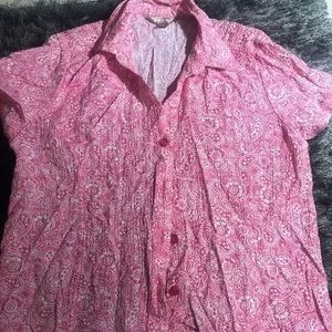 White stag pink pasley shirt size 12